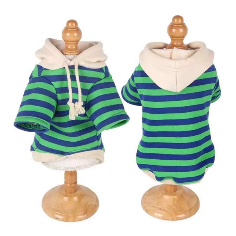 New Pet Clothes Autumn and Winter Striped Sweater Fashion Casual Hooded Dog Cat Sweater