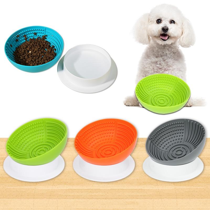 Custom Raised Elevated Silicone Pet Food Water Bowl Slow Feeder Dog Bowls