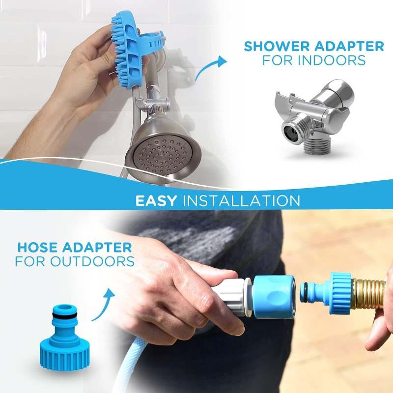 Pet Bath Supplies Sprayer and Scrubber Tool in One Grooming Dog Cat Wash with Hose and Shower Dog Bath Brush