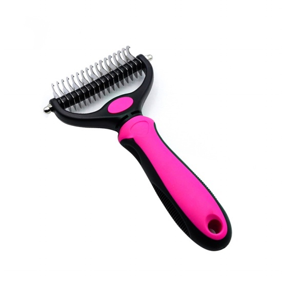 Double-Sided Undercoat Rake for Pet - Shedding and Dematting Tool for Grooming