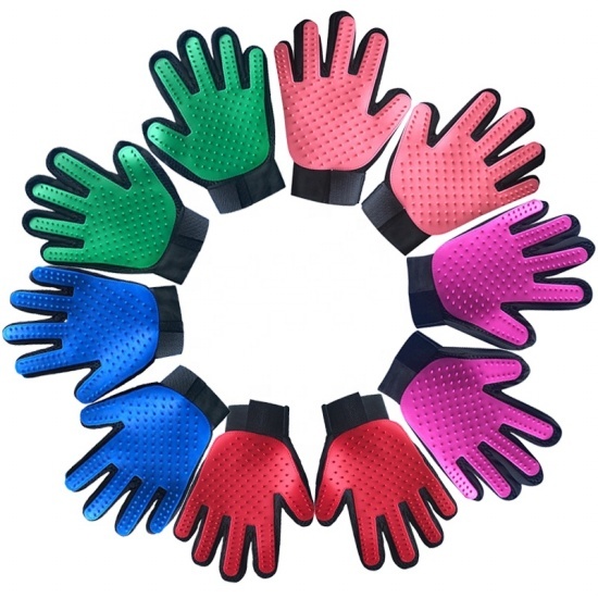 Pet Grooming Glove,Efficient Pet Hair Remover Mitt ，Enhanced Five Finger Design