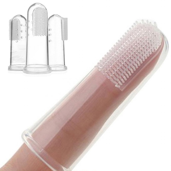 Transparent Finger Toothbrush Pet Toothbrush Easy Teeth Cleaning and Dental Care for Dogs, Cats and Small Pets