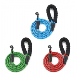 Nylon Pet traction rope with padded handle dog wastebag dispenser reflective leash for dog pet supplies