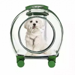 Hot selling large capacity transparent portable trolley bubble box outdoor pet travel space cage