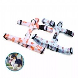 Adjustable Outdoor Sublimated Print Logo Custom Step in Polyester H Type Chest Strap Cat Pet Dog Harness