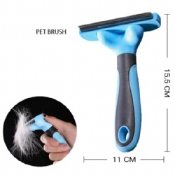 Pet Fur Hair Remover Grooming Deshedding Blade Brush Comb With Self Cleaning Button
