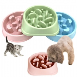 Dog PP Slow Feeder Bowl Feeding Food Water Non-Slip Interactive Pattern Cat gamelle chien Pet Slow Feeder Bowl