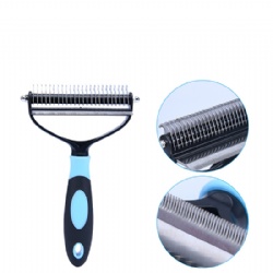 Pet Grooming Brush for Dogs/Cats, 2 in 1 Deshedding Tool & Dematting Undercoat Rake for Mats & Tangles Removing